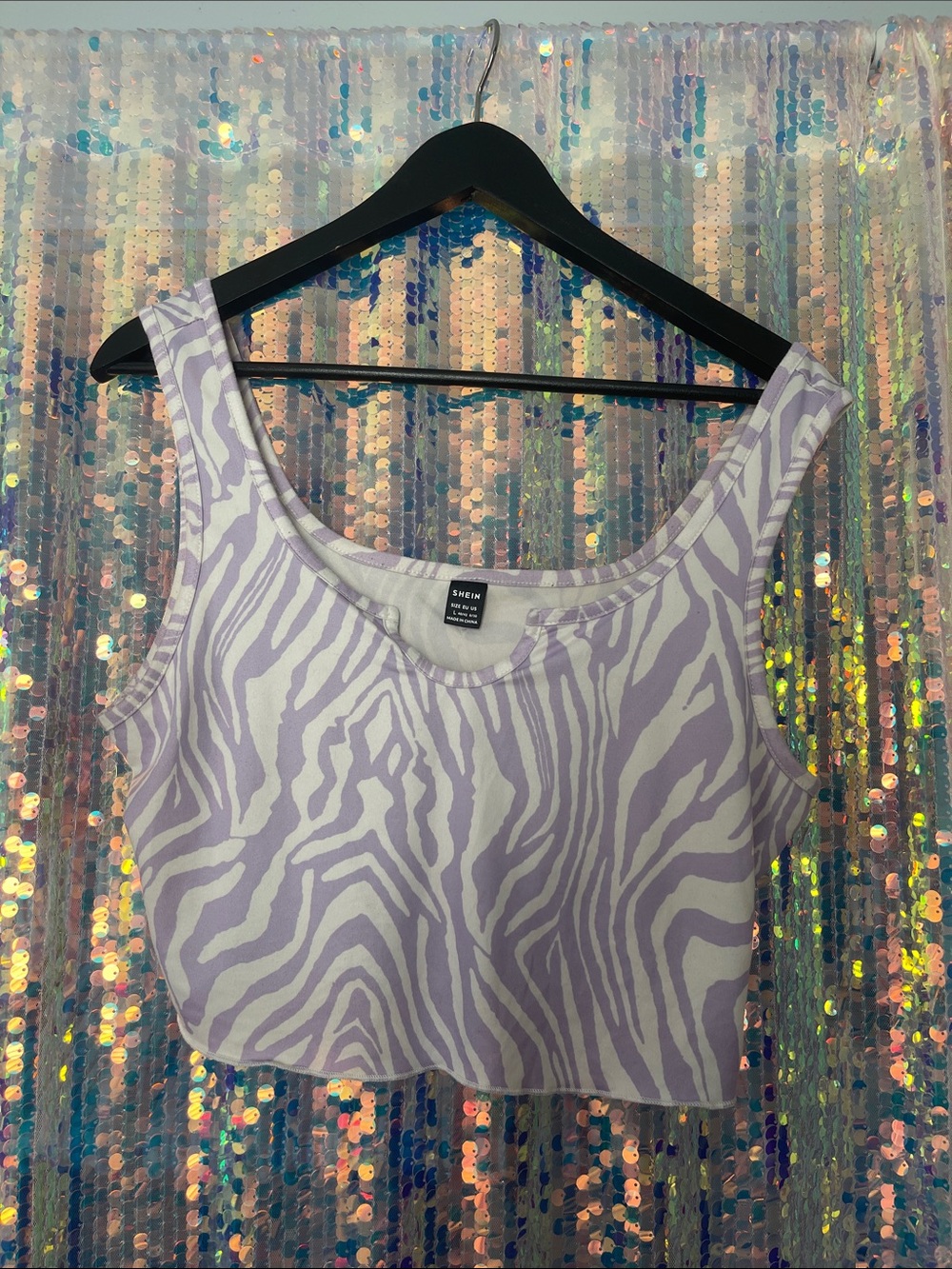 Lilac Zebra Print Crop Tank Top SO SOFT